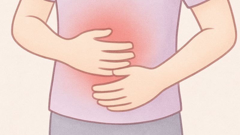 Brandend maagzuur illustratie simplistisch